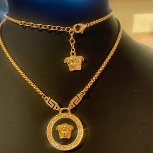 Gold Dog Pendant Necklace Set